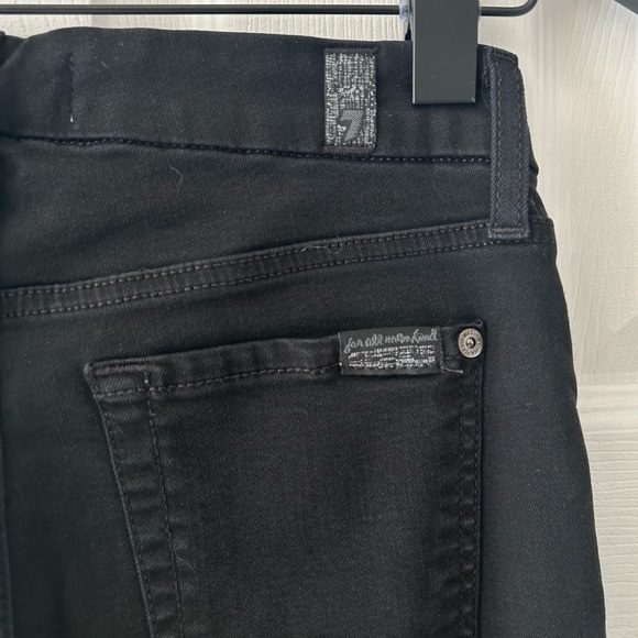 7 For All Mankind Fringe Skinny Jeans in Black - Picture 8 of 11